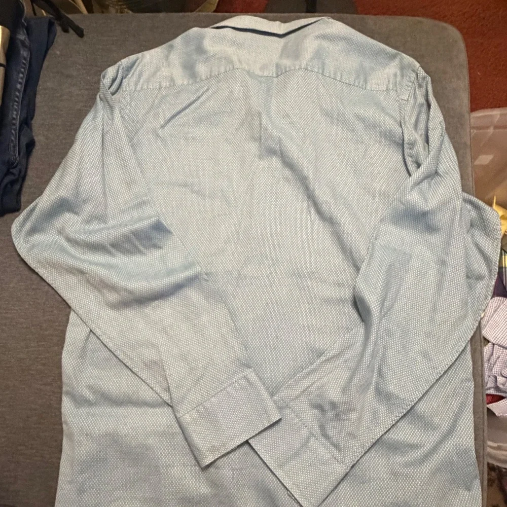 Banana Republic Mens Classic Fit Button Down‎ Shirt Blue Geometric Print Medium